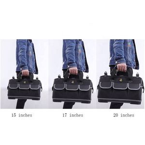 Oxford Durable 8 Inner Electrician Tote Carrier Tool Bag With Big Mouth and Shoulder Strap - Product Image 6