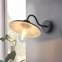 Amerikaanse stijl, eenvoudige, waterdichte ijzeren glazen wandlamp voor buiten, muggenwerend ontwerp, warm wit licht, 3 jaar garantie
