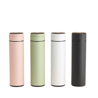 Thermos à double paroi en acier inoxydable avec affichage de la température intelligent, alimentation par batterie, isolation de 12 à 24 heures, 6 couleurs, logo personnalisé