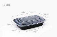 Contenedor Rectangular de Grado Alimenticio PP, Contenedor Desechable para Alimentos, Apto para Microondas, Lonchera para Arroz