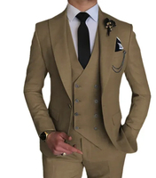 Costume d'affaires pour homme bleu foncé, prix d'usine de gros, avec pantalon à braguette zippée, respirant et à plis sur le devant