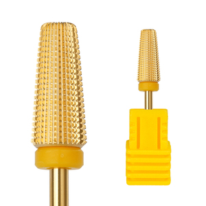 Le plus récent foret à ongles en carbure doré 5 en 1 utilisation à rotation bidirectionnelle pour les gauchers et les droitiers-enlever rapidement l'acrylique - Product Image 1