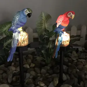 Solar Garden Lawn Light Parrot Inserting Floor Lamp Resin Crafts Outdoor Garden Animal Landscape Decoration