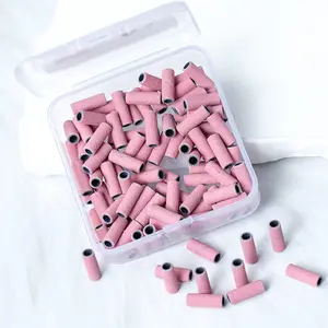 Çivi kaynağı toptan 3.1mm tırnak zımpara bandı manikür kiti pedikür araçları Mandrel Bit pembe Zebra beyaz tırnak bant zımpara