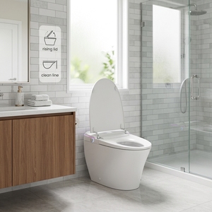 MWD CUPC ETL WaterSense MWD WC Bidet de Luxe Siphonique à Poser au Sol 12Rough-in avec Ouverture Automatique et Bidet Intelligent, Vente en Gros - Product Image 2