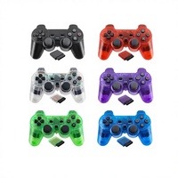 Grosir Pabrik Ready Stock 2.4G PS2 Controller Getaran Ganda Transparan Motif Kepingan Salju 2.4G PS2 Wireless Game Controller
