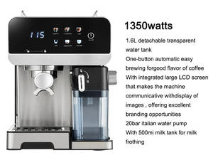 Machine à expresso semi-automatique italienne haute pression, électrique, écran couleur intelligent, boîtier en acier inoxydable, automatique EU/US - Product Image 1