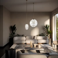 Lustre Suspendu Rond Moderne et Artistique pour Couloir et Escalier, LED Dimmable, Idéal pour la Maison et le Bureau