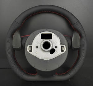 Palancas de Cambio Cosidas en Fibra de Carbono Perforada Negra Personalizadas para Volante de Cuero para <span class=keywords><strong>Audi</strong></span> - Product Image 2