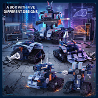 Set de Bloques de Construcción de Robot RC, 342 Piezas, 5 en 1, Control Remoto por Aplicación, Recargable, Tanque Transformable, Juguete Educativo STEM para Niños