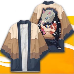 Camiseta de Anime para Hombre, Diseño de Demon Slayer, Kamado Nezuko, Kanroji Mitsuri, Yukata, Manga Tres Cuartos, Haori, Kimono, Capa - Product Image 6