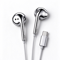 Écouteurs filaires Chrome Or et Argent, Type C USB C
