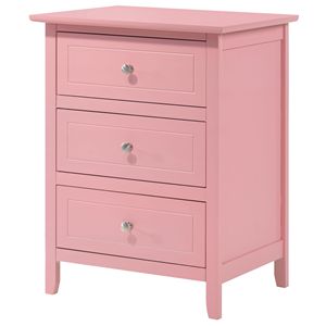 DB Contemporary Pink Nightstand Encantadores muebles de dormitorio de madera modernos para uso en la sala de estar del hogar - Product Image 2