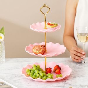 Multi Tier Cake Stand Food Grade Plastic Round Dessert Tray For Birthday Party Fruit Platter - Product Image 3