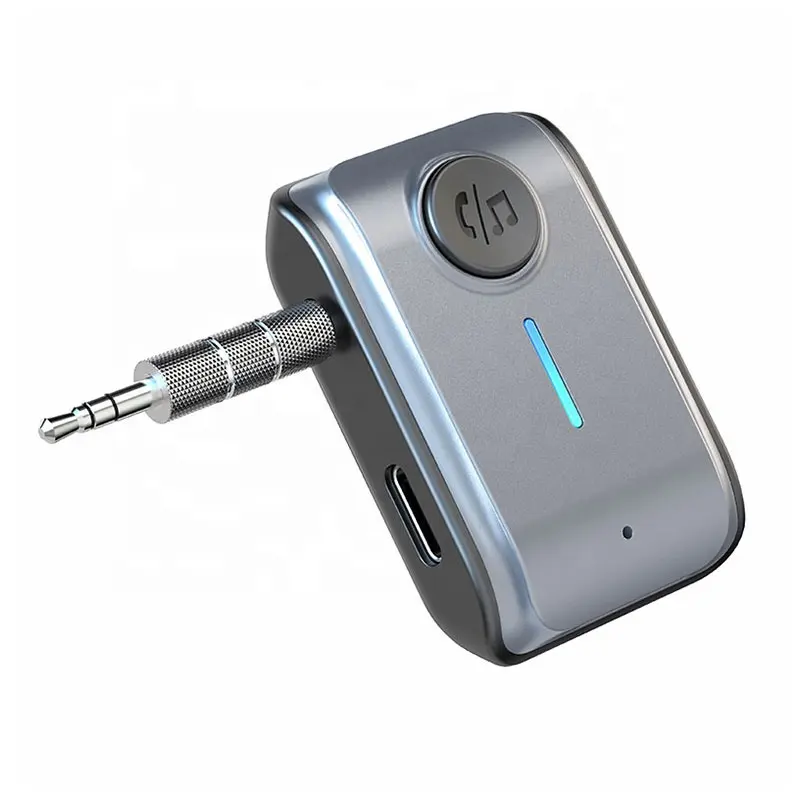 Bluetooth araç alıcı adaptörü 3.5mm AUX Jacks için araç hoparlörleri ses müzik alıcısı eller serbest Bluetooth 5.3 adaptörü