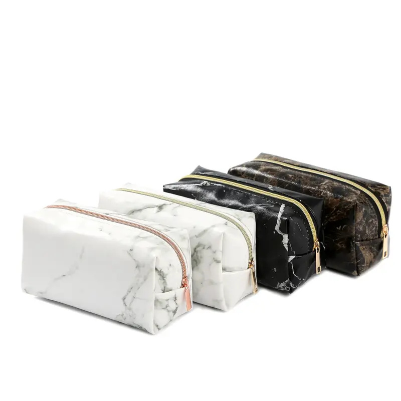 Cross国境ホット販売4色大理石PU化粧品袋ポータブルクラッチバッグ大容量のペンケース