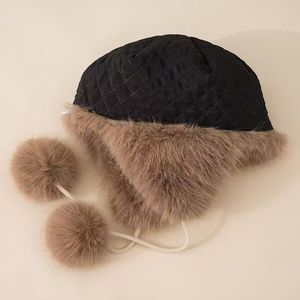 Chapeau en fausse fourrure <span class=keywords><strong>Mishi</strong></span>, style petit raton laveur, avec queue, hiver, épais, chaud, protection des oreilles, jacquard, bouton, pour homme, circonférence de la tête 48-50 cm - Product Image 4