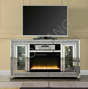 Camino moderno in argento all'ingrosso con 2 ante portaoggetti e <span class=keywords><strong>cornice</strong></span> a specchio smussata - Product Image 4