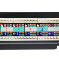 Accessoires réseau VCOM, panneau de brassage de câbles LAN 1U 12 24 ports Cat6 Cat6E 19 pouces avec connecteur RJ45 femelle