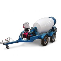 Bétonnière autoportée autochargeante sur remorque, mini bétonnière à tambour pour travaux de construction