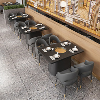 Meubles de salle à manger pour barbecue coréen haut de gamme Table et chaises élégantes pour les magasins de barbecue et les restaurants