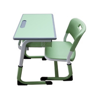 Ensemble bureau et chaise pour école primaire - Meubles d'étude réglables en hauteur pour cours de formation - Design minimaliste moderne - Matériel MDF