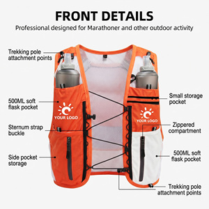 Gilet <span class=keywords><strong>de</strong></span> course en nylon personnalisé à séchage rapide pour hommes et femmes, avec poche d'hydratation isolée, sans rebondissement, pour jogging, marathon et course ultra - Product Image 3