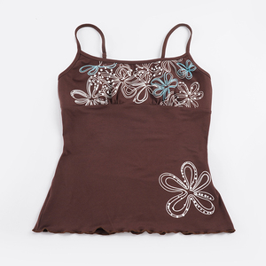 Débardeur court tricoté respirant à imprimé floral Y2K vintage sexy pour femme, style camisole d'été mignonne et douce - Product Image 6