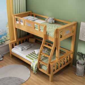 <b>Solid</b> <b>Wood</b> <b>Bunk</b> <b>Bed</b> Pine Two Tier Staggered Multi Functional For Children And Adults - Product Image 2