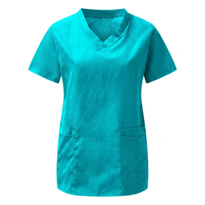Nouveau T-shirt d'hôpital élégant, antibactérien, écologique, en polyester et coton tissé, personnalisé, doux, à manches courtes, pour le personnel soignant - Product Image 5
