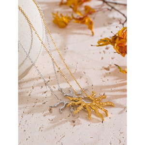 JINYOU 5475 Nuova <span class=keywords><strong>Collana</strong></span> con Ciondolo <span class=keywords><strong>Sole</strong></span> in Metallo, Placcata in <span class=keywords><strong>Oro</strong></span> 18k, in Acciaio Inossidabile per Donna - Product Image 2