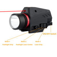 Lampe de poche LED tactique 150 lumens Combo à visée laser rouge avec batterie et chargeur USB