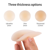 Cubrepezones Adhesivos Invisibles de Silicona Redondos para Mujer, Sujetador de Silicona Impermeable de Grado Médico