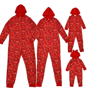 定制假日搭配Xmas Onesie成人夫妇棉质圣诞家庭睡衣