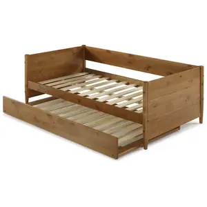 आधुनिक Trundle का जुड़वां आकार दिन बिस्तर ठोस लकड़ी के साथ सोफ़ा