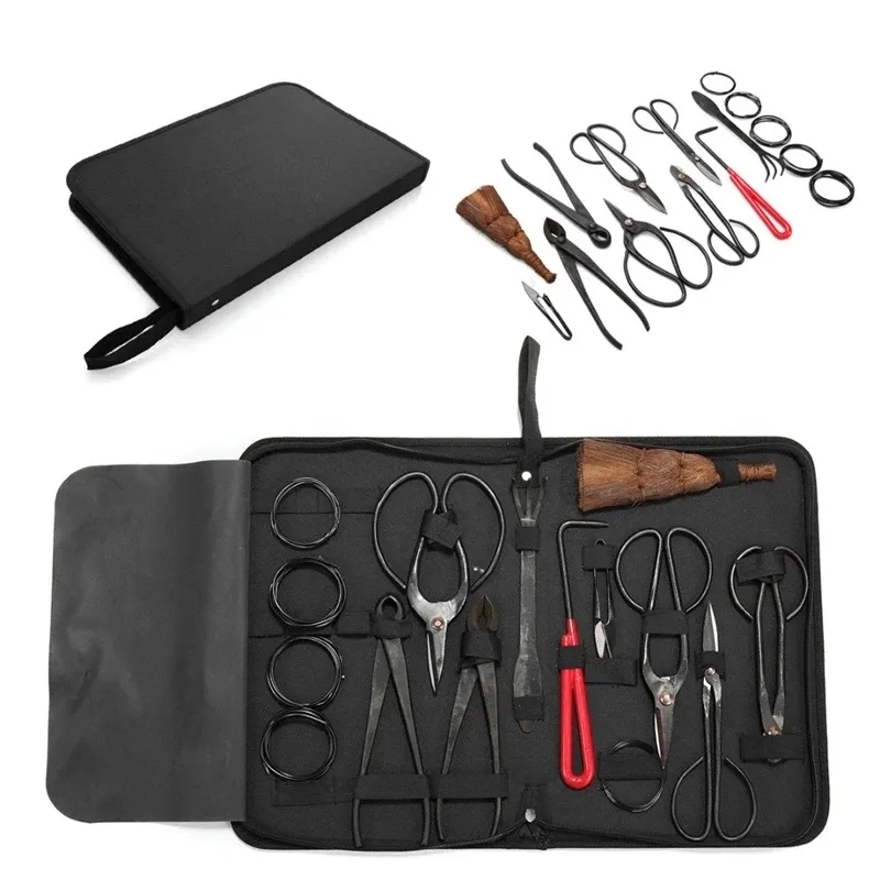 Hete Verkoop Hoge Koolstofstalen Snijder Shear Set Bonsai Gereedschap Tuinschaar Kit Met Nylon Tas