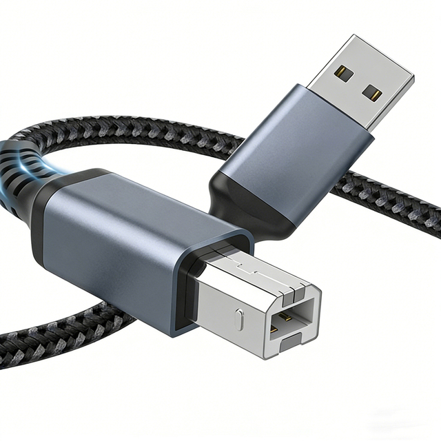 Printer USB Cable High Quality Nylon Braided USB Printer Cable 1m 1.5m 2m 3m 5m 10m Type USB a to B Printer Cable Factory Custom