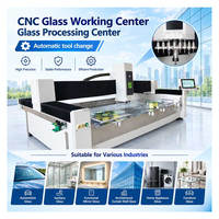 Centre d'usinage automatique CNC HMI 3 axes haute précision pour le traitement du verre de construction, meulage, perçage et fraisage de verre profilé CE