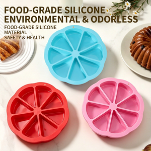 Moule à gâteau triangulaire en silicone à 8 cavités, qualité alimentaire, flexible, antiadhésif, résistant au four, avec bords arrondis pour la pâtisserie à la maison - Product Image 4