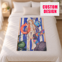 Couverture en peluche personnalisée style anime japonais, lavable et sans odeur, toutes saisons, pour cadeaux et promotions - Vente en gros par sublimation
