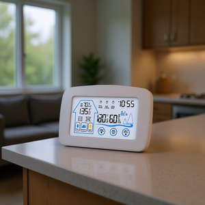 Station météo sans fil intérieure/extérieure avec horloge, portée de 196 pieds, capteur de thermomètre intelligent pour la maison, surveillance de la température et de l'humidité - Product Image 2