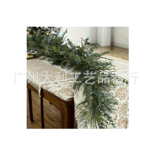 Guirlande de Noël en rotin artificiel 1,8 m, fleurs en soie vertes, décoration murale style naturel pour mariage et maison - Product Image 5