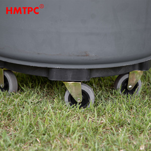 HMTPC 180L Outdoor Trash Can Cylindrical Plastic Flip Lid With <b>Wheels</b> Large Capacity Garbage <b>Bin</b> - Product Image 3