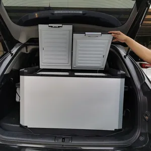 Kulkas Mobil Portabel 12V DC Kompresor 60L Kulkas Mobil Freezer Kulkas Freezer untuk Berkemah Luar Ruangan Karavan RV