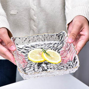 Ciotola di frutta quadrata creativa moderna in vetro per soggiorno/decorazione - Product Image 1