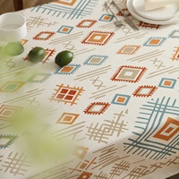 Nappe à motif géométrique de style persan spirituel, texture tissée, lavable en machine, pour fêtes, mariages et décoration intérieure
