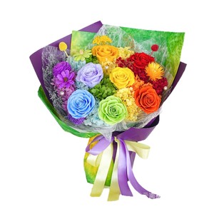 Ramo de Rosas Secas <span class=keywords><strong>Wafa</strong></span>, Flores Eternas Coloridas, Regalo para Múltiples Ocasiones y Festividades - Product Image 5