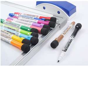 Ensemble de marqueurs effaçables <span class=keywords><strong>à</strong></span> <span class=keywords><strong>sec</strong></span> <span class=keywords><strong>à</strong></span> <span class=keywords><strong>pointe</strong></span> <span class=keywords><strong>feutre</strong></span> personnalisables avec logo, faible odeur, colorés, magnétiques, pour tableau blanc, avec aimant et gomme - Product Image 5