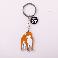 Portachiavi fai da te con ciondolo Akita giapponese per uomo e donna, charm a forma di cane, portachiavi per borsa, portachiavi per auto, accessori moda, regali