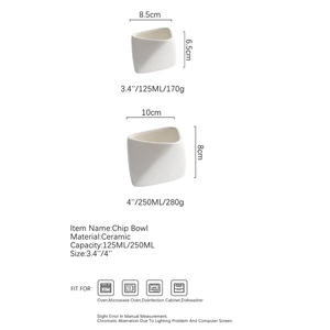 Vajilla Creativa para Restaurantes - Tazón de Cerámica Tridimensional con Esquinas Plegables para Papas Fritas, Frutas, Sopa, Salsa de Soya y Salsas Variadas - Product Image 5